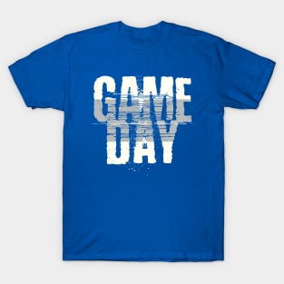 Blue Gameday // Grunge Vintage Football Game Day T-Shirt